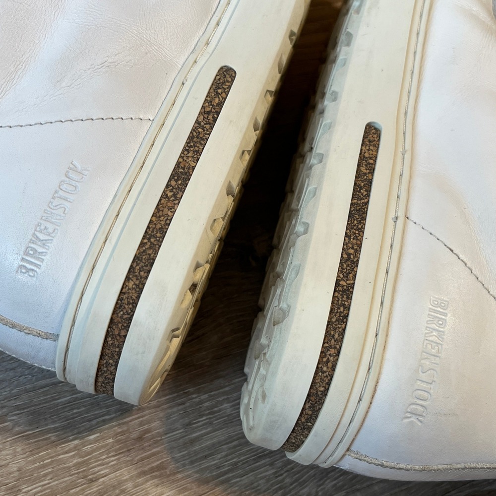 Birkenstock Bend‎ Mid White Leather High Top Sneakers Shoes Womens 40 L9 M7 - Picture 10 of 10